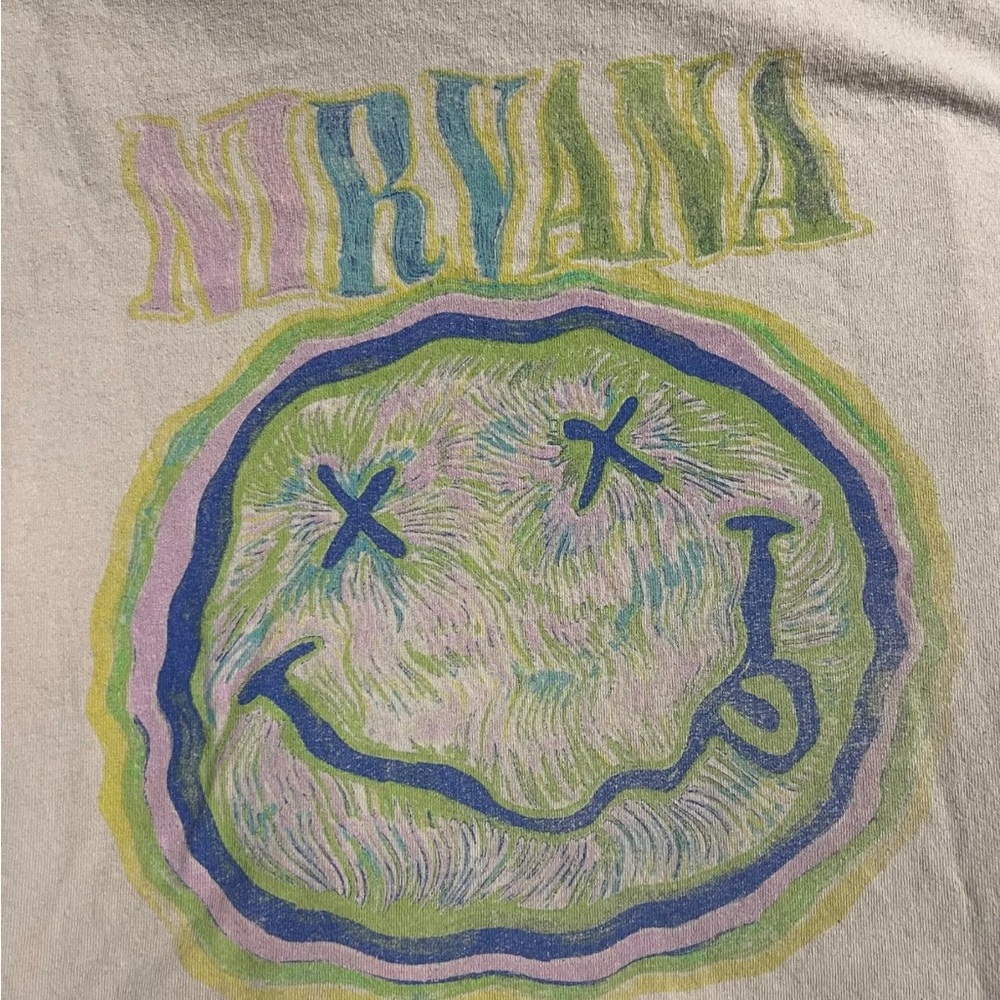 Nirvana Graphic Tee with Smiley Face